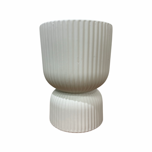 Annix Pedestal Pot - White