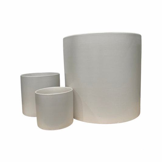 Ceramic Pot Thin Rim white